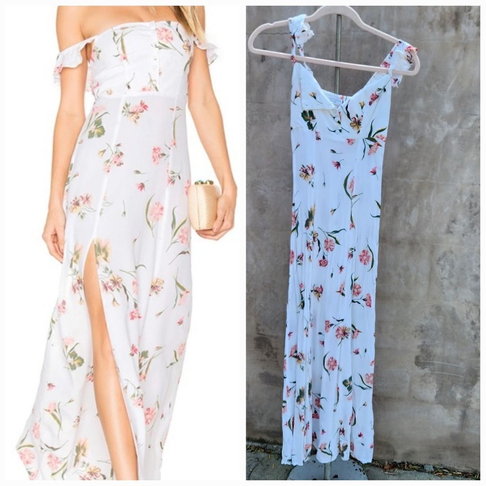 Flynn skye bardot dress white floral
